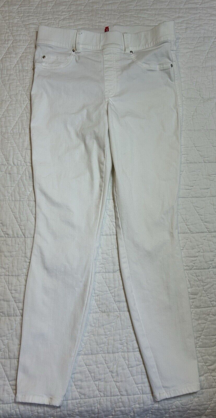 Spanx Pants Womens M White Pull On Jeans Jeggings Minimalist Classic Beach